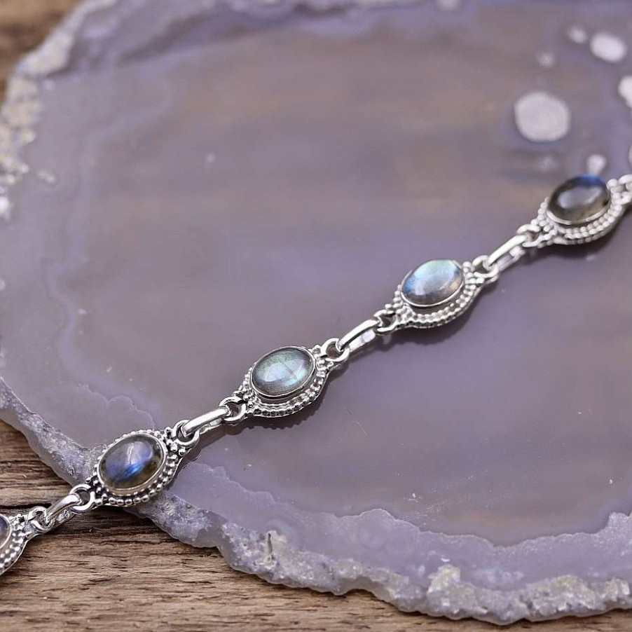 Bracelets colimacon  | Bracelet En Argent Et Pierre Labradorite